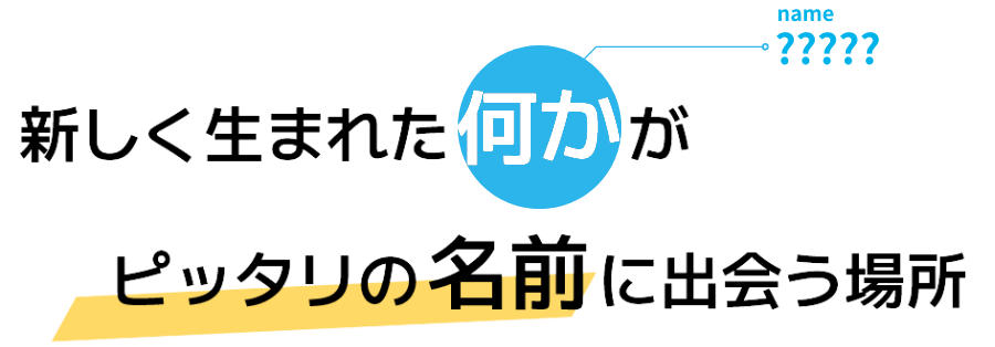 新しい何かとピッタリの名前が出会う場所