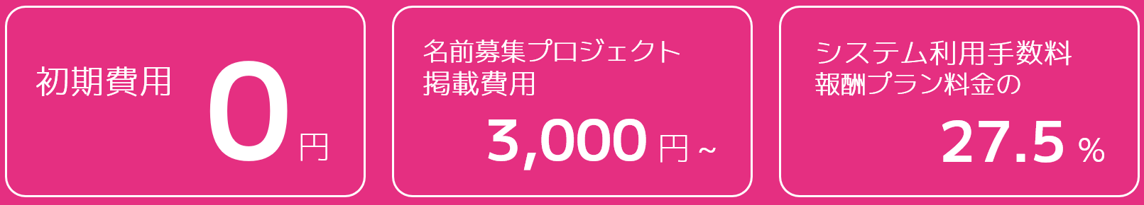 名前募集は3,000円から始められます